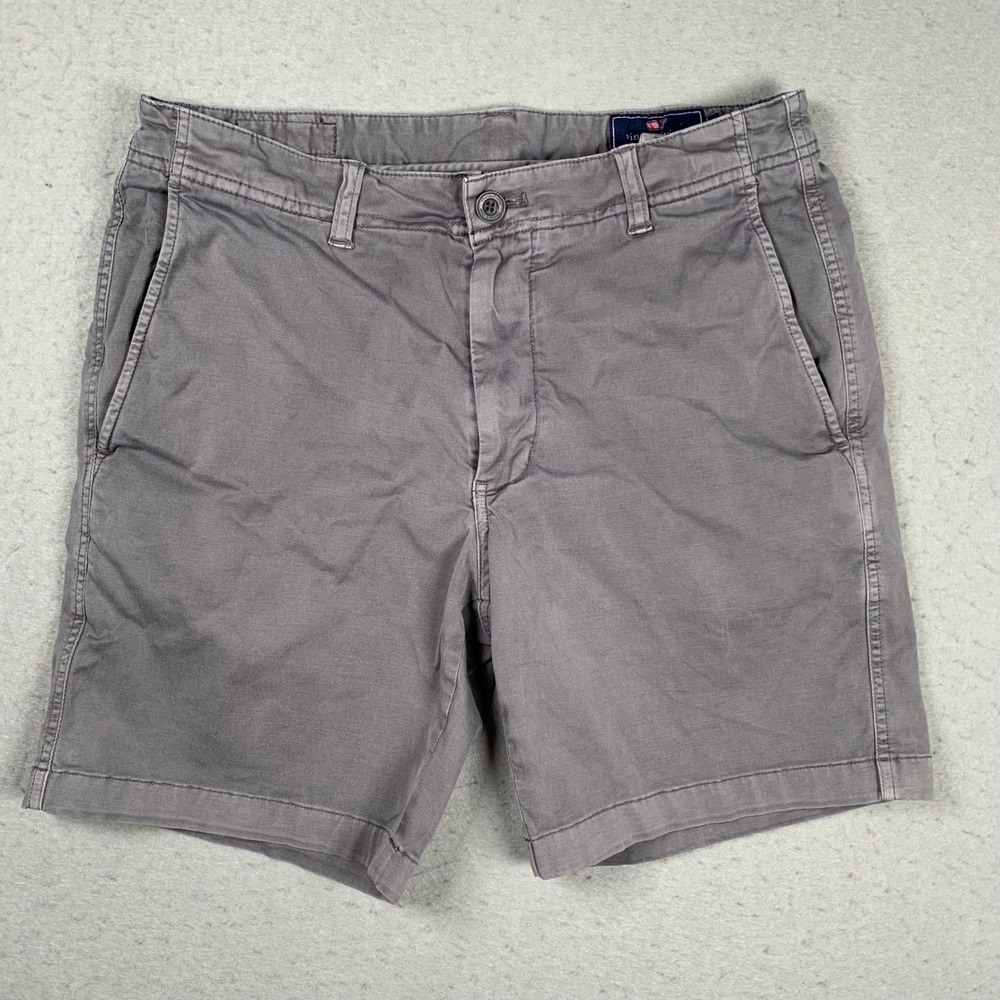 Vineyard Vines Island Short Mens 30 Gray Stretch Chino Flat Front Summer